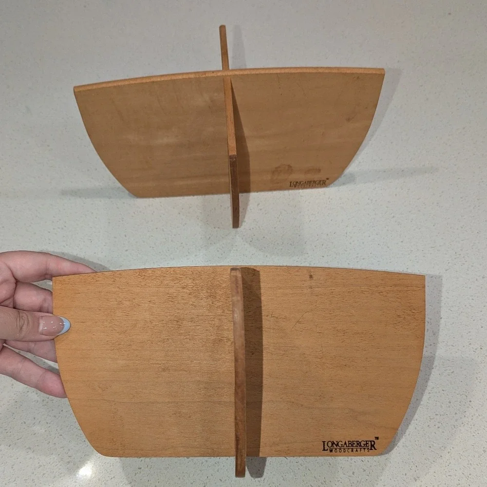 Longaberger Woodcrafts Basket Dividers Natural Wood Interlocking Set of 2